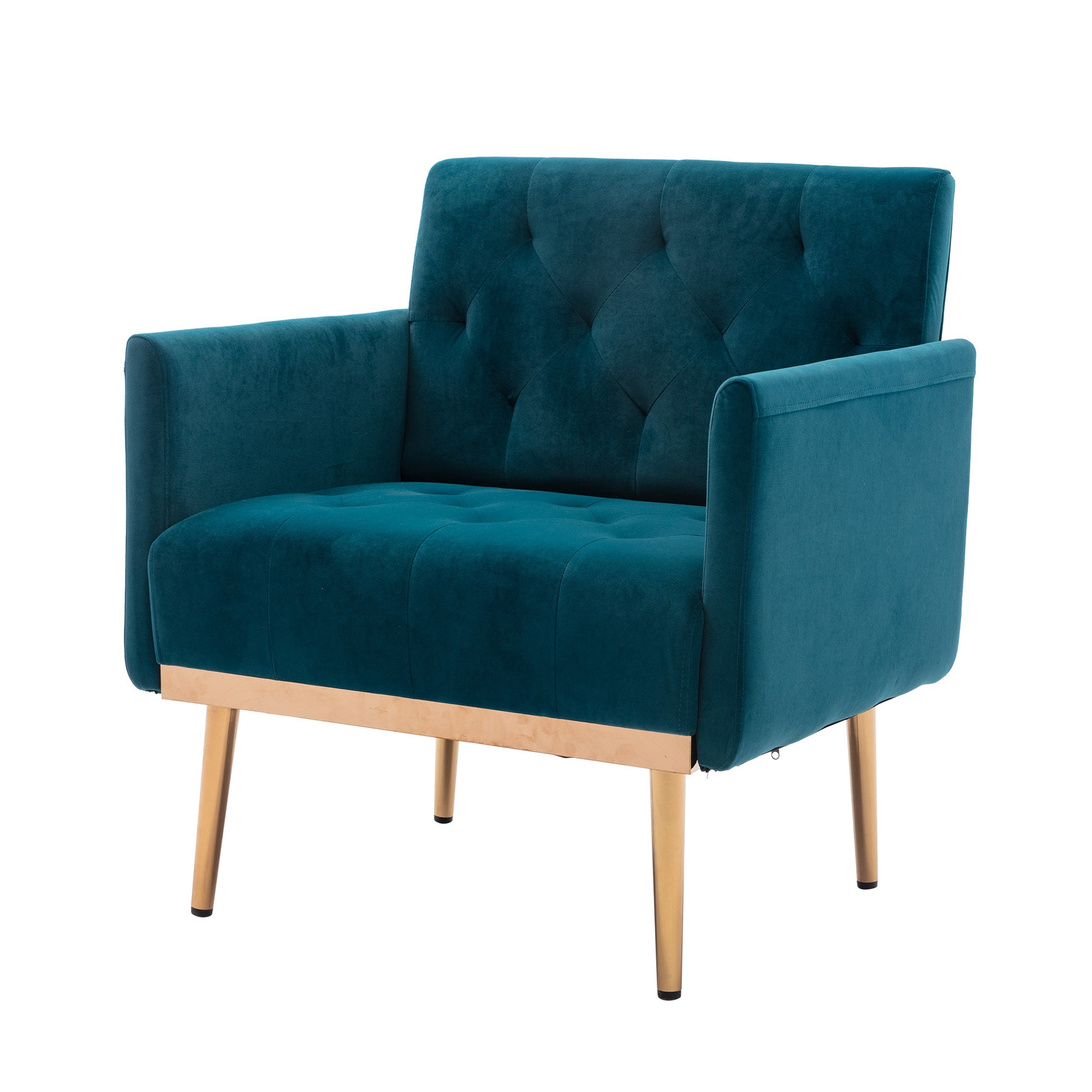 Coolmore Accent Chair ,Leisure Single Sofa With Rose Golden Feet Teal Polyester