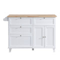 Farmhouse Kitchen Island Set with Drop Leaf and white-white-kitchen-farmhouse-rectangular-kitchen