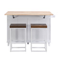 Farmhouse Kitchen Island Set with Drop Leaf and white-white-kitchen-farmhouse-rectangular-kitchen