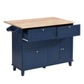 Farmhouse Kitchen Island Set with Drop Leaf and blue-kitchen-farmhouse-rectangular-kitchen island