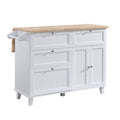 Farmhouse Kitchen Island Set with Drop Leaf and white-white-kitchen-farmhouse-rectangular-kitchen