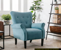 Stylish Living Room Furniture 1Pc Accent Chair Blue Button Tufted Back Rolled Arms Black Legs Modern Design Furniture Blue Primary Living Space Luxury,Modern Solid Wood