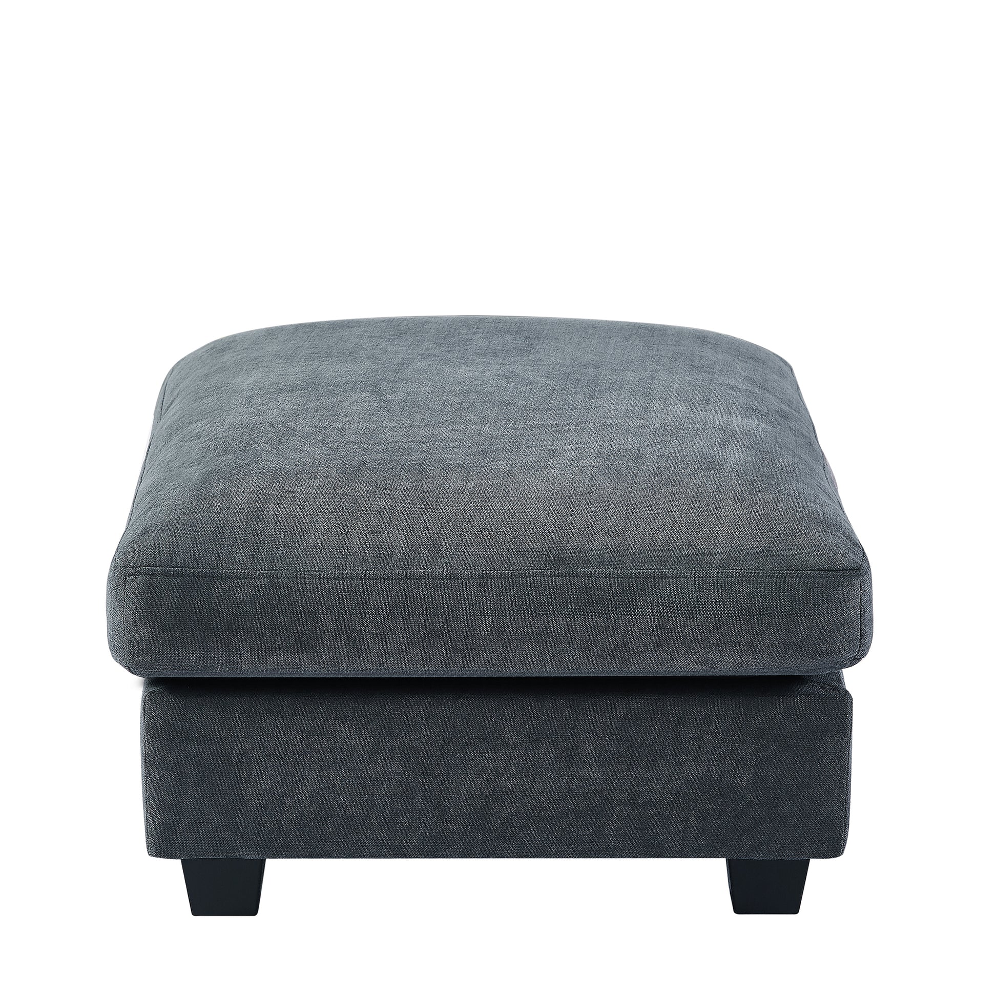 Modern Large L Shape Feather Filled Sectional Sofa, Convertible Sofa Couch With Reversible Chaise For Living Room Dark Gray Chenille 5 Seat