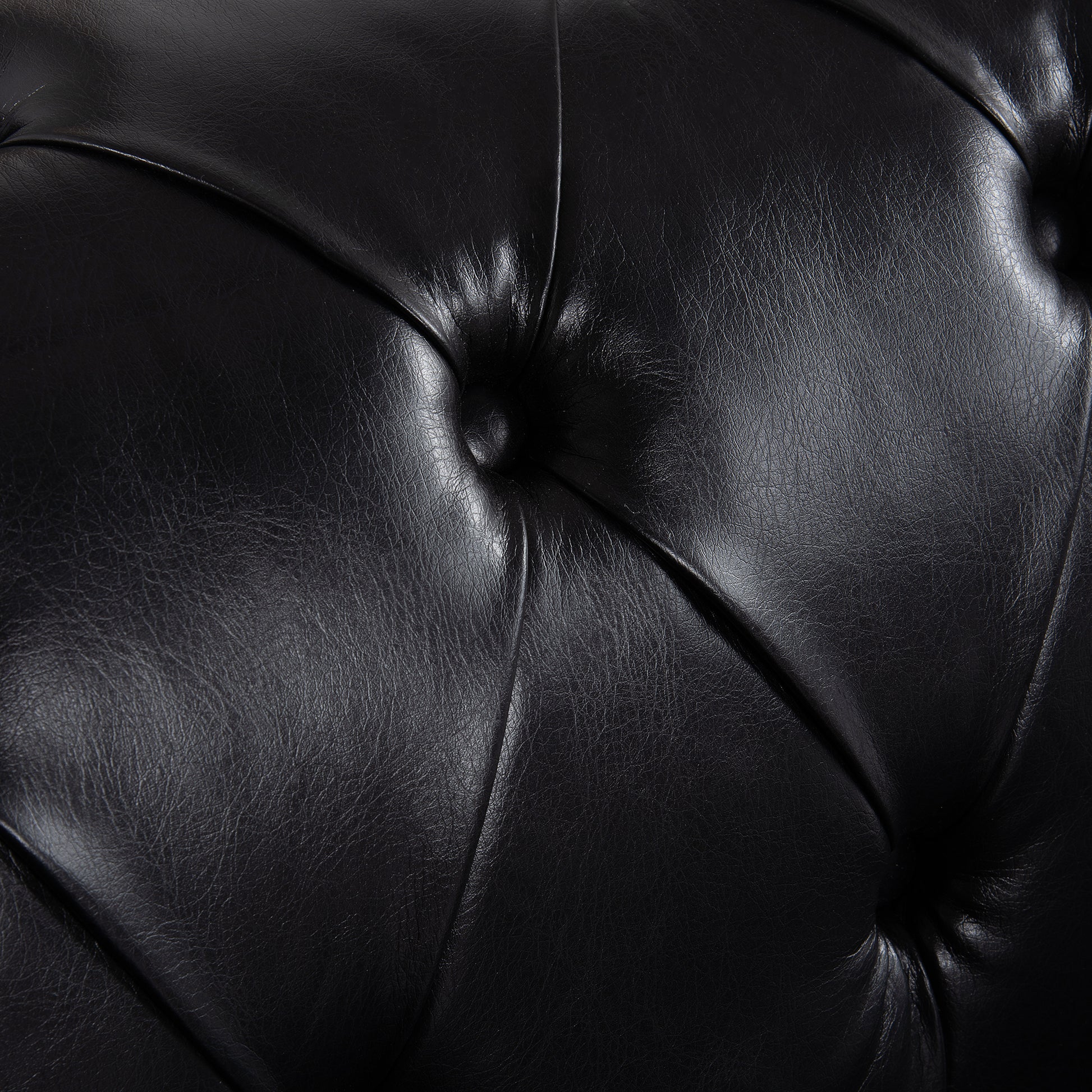 84.06 Inch Width Traditional Square Arm Removable Cushion 3 Seater Sofa Black Foam Pu