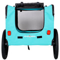 Light Green Foldable Pet Jogging Stroller Dog Carriers Bicycle Trailer Pet Dog Cat Bike Trailer Light Blue Oxford Fabric Metal