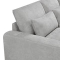 Modern Large L Shape Feather Filled Sectional Sofa, Convertible Sofa Couch With Reversible Chaise For Living Room Light Gray Chenille 5 Seat
