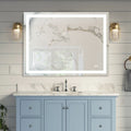 48x36 Inch LED Lighted Bathroom Mirror with 3 Colors silver-aluminium