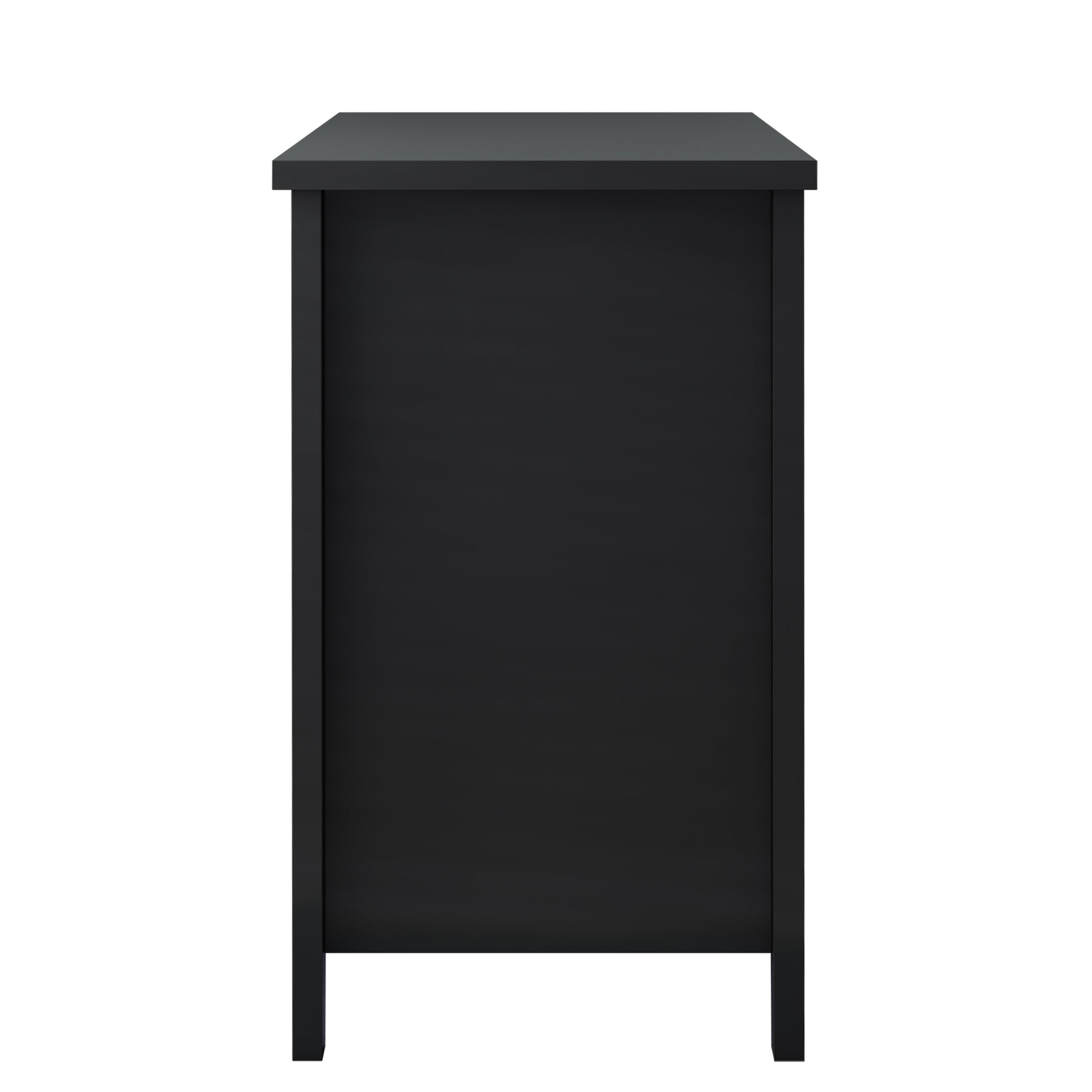 Drawer Dresser Bar Cabinet Side Cabinet,Buffet Sideboard,Buffet Service Counter, Solid Wood Frame,Plasticdoor Panel,Retro Shell Handle,Applicable To Dining Room, Living Room, Kitchen ,Corridor,Black 5 Or More Drawers Black Primary Living Space Drawers