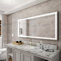 72x36 Inch LED Lighted Bathroom Mirror with 3 Colors silver-aluminium