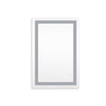 24x36 Inch LED Lighted Bathroom Mirror with 3 Colors silver-aluminium