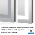 24x36 Inch LED Lighted Bathroom Mirror with 3 Colors silver-aluminium