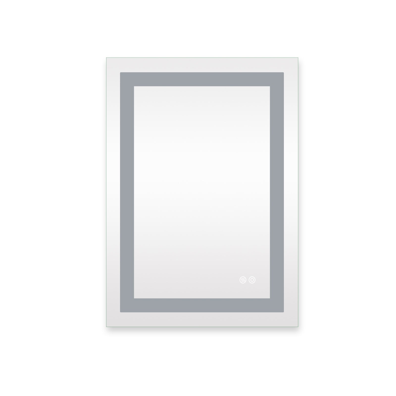 20x28 Inch LED Lighted Bathroom Mirror with 3 Colors silver-aluminium