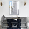 24x36 Inch LED Lighted Bathroom Mirror with 3 Colors silver-aluminium