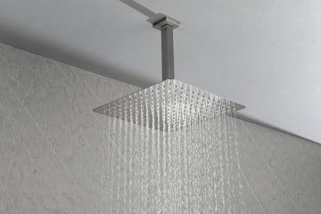 Rain Shower Head High Pressure Rainfall Showerhead Water Saving Brushed Nickel Stainless Steel