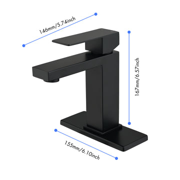 Waterfall Spout Bathroom Faucet,Single Handle Bathroom Vanity Sink Faucet White Matt Black Stainless Steel