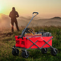 Utility Park Garden Cart Tool Customized Color Folding Camping Trolley Outdoor Picnic Beach Wagon Red Oxford Fabric Metal