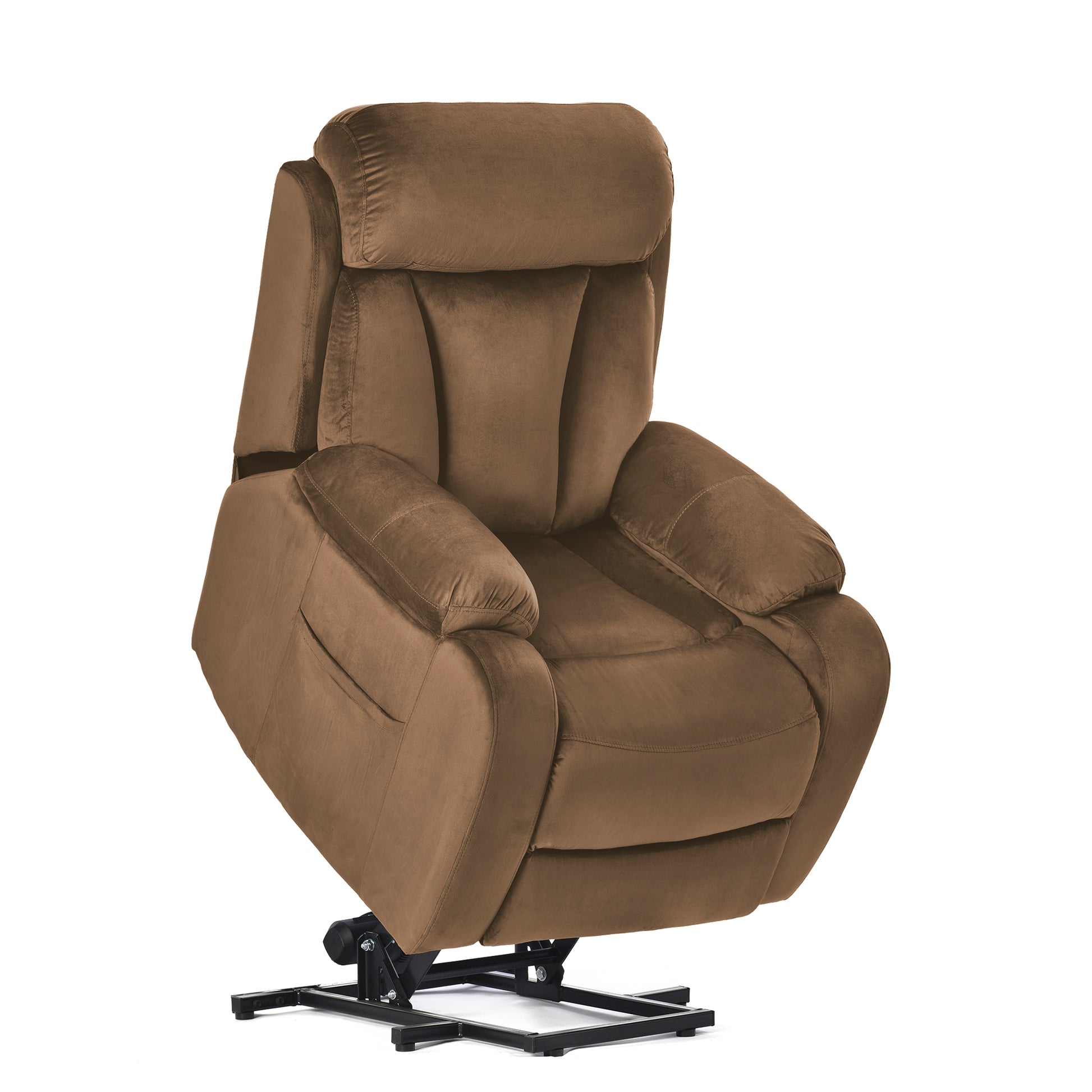 Lift Chair Recliner For Elderly Power Remote Control Recliner Sofa Relax Soft Chair Anti Skid Australia Cashmere Fabric Furniture Living Room Brown Light Brown Wood Primary Living Space Heavy Duty