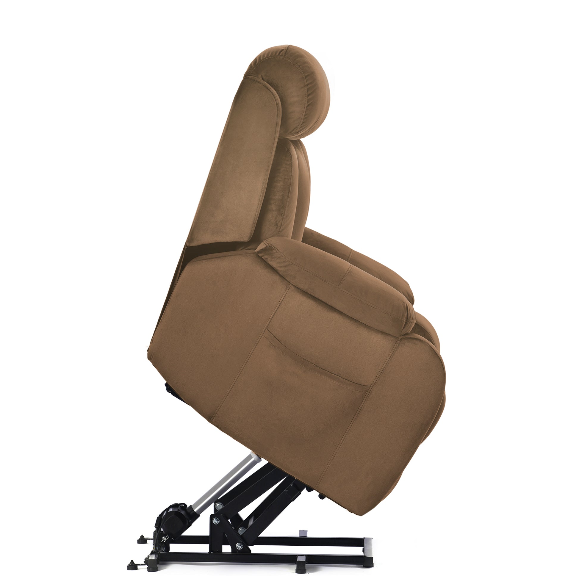 Lift Chair Recliner For Elderly Power Remote Control Recliner Sofa Relax Soft Chair Anti Skid Australia Cashmere Fabric Furniture Living Room Brown Light Brown Wood Primary Living Space Heavy Duty