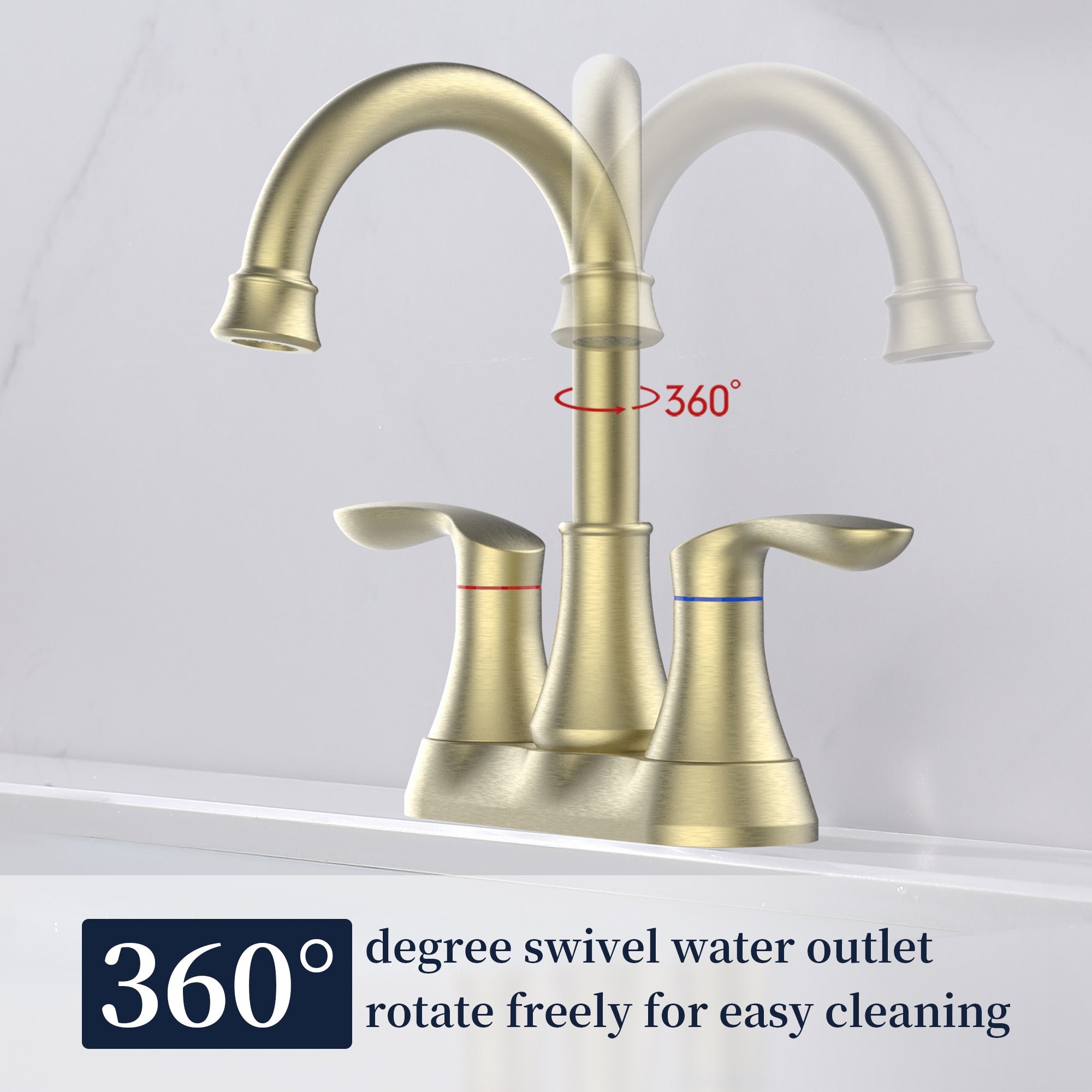Bathroom Faucet Brushed Gold with Pop up Drain & brushed gold-metal