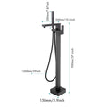 Freestanding Bathtub Faucet Tub Filler Matte Black Floor Mount Bathroom Faucets Brass Single Handle With Hand Shower Matte Black Stainless Steel