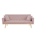 Pink Convertible Folding Futon Sofa Bedsleeper Sofa Couch For Compact Living Space. Pink Velvet
