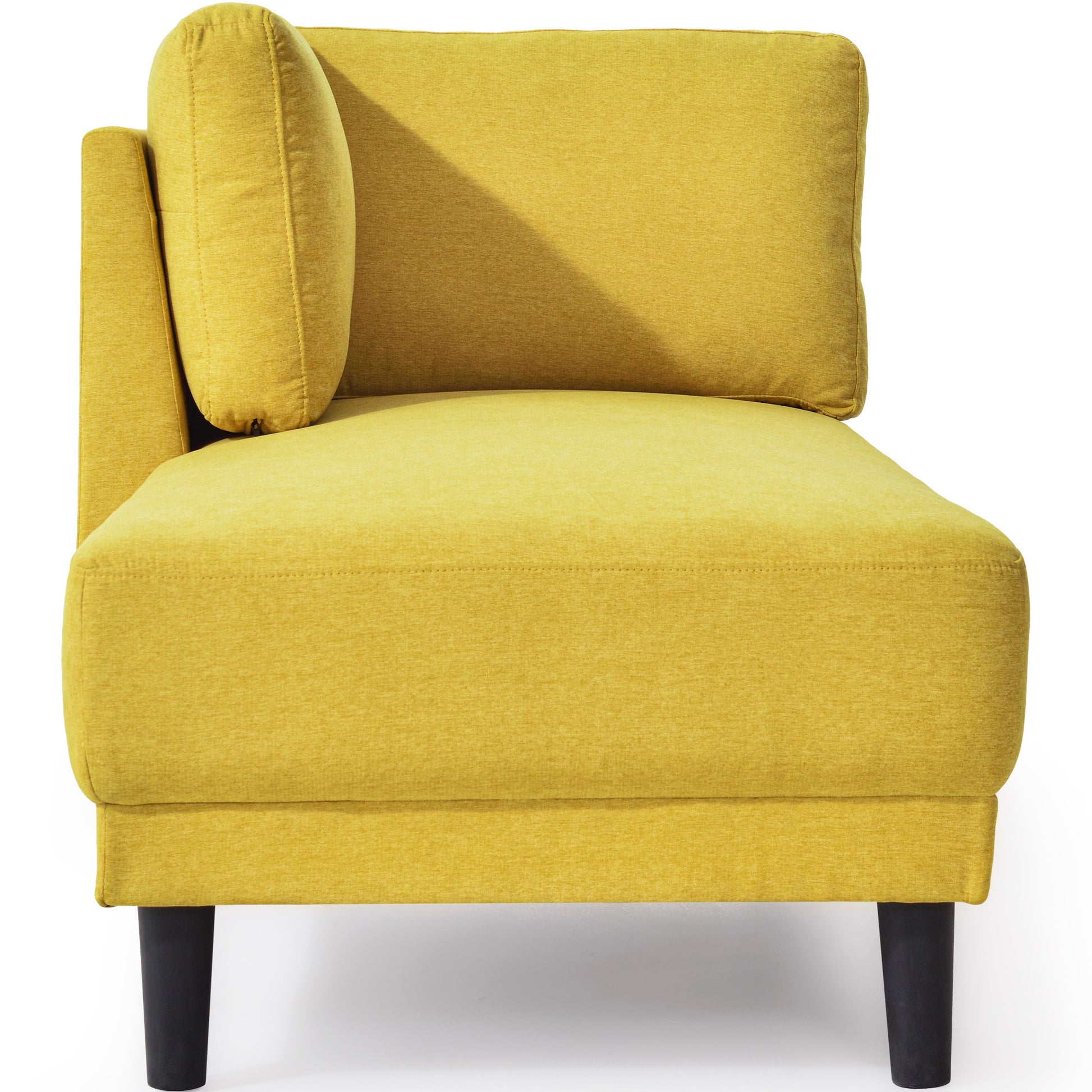 Video 65" Mid Century Modern Fabric Corner Lounge Chair, Upholstered Indoor Chaise Lounge For Bedroom,Office,Small Living Room & Apartment Yellow Fabric Fabric