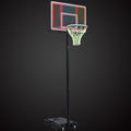 Portable Basketball Hoop Basketball System 4.76 10Ft Height Adjustable For Youth Adults Led Ights, Colorful Lights, Waterproof Super Bright To Play At Night Outdoors,Good Gift For Kid Black Metal