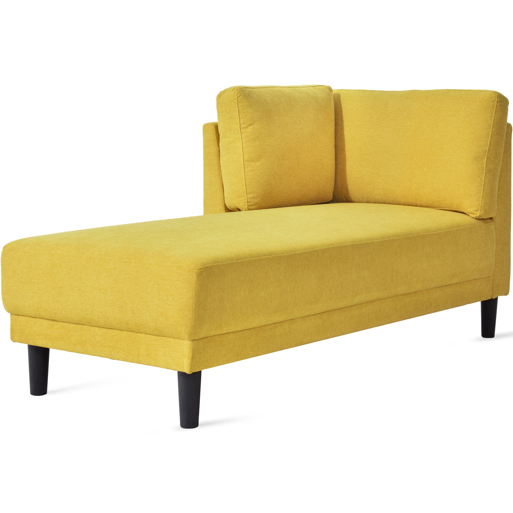 Video 65" Mid Century Modern Fabric Corner Lounge Chair, Upholstered Indoor Chaise Lounge For Bedroom,Office,Small Living Room & Apartment Yellow Fabric Fabric