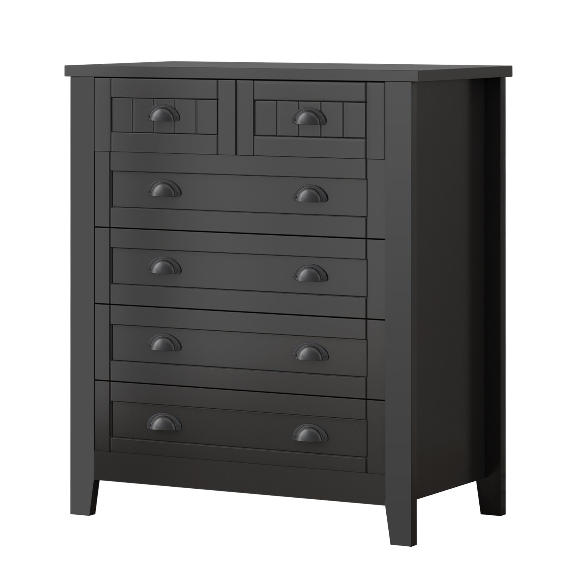 Drawer Dresser Bar Cabinet Side Cabinet,Buffet Sideboard,Buffet Service Counter, Solid Wood Frame,Plasticdoor Panel,Retro Shell Handle,Applicable To Dining Room, Living Room, Kitchen ,Corridor,Black 5 Or More Drawers Black Primary Living Space Classic