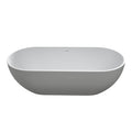 59Inch Solid Surface Bathtub For Bathroom White Oval Bathroom Freestanding Tubs Matte 59 61 In Modern Soaking Center Solid Surface Solid Surface