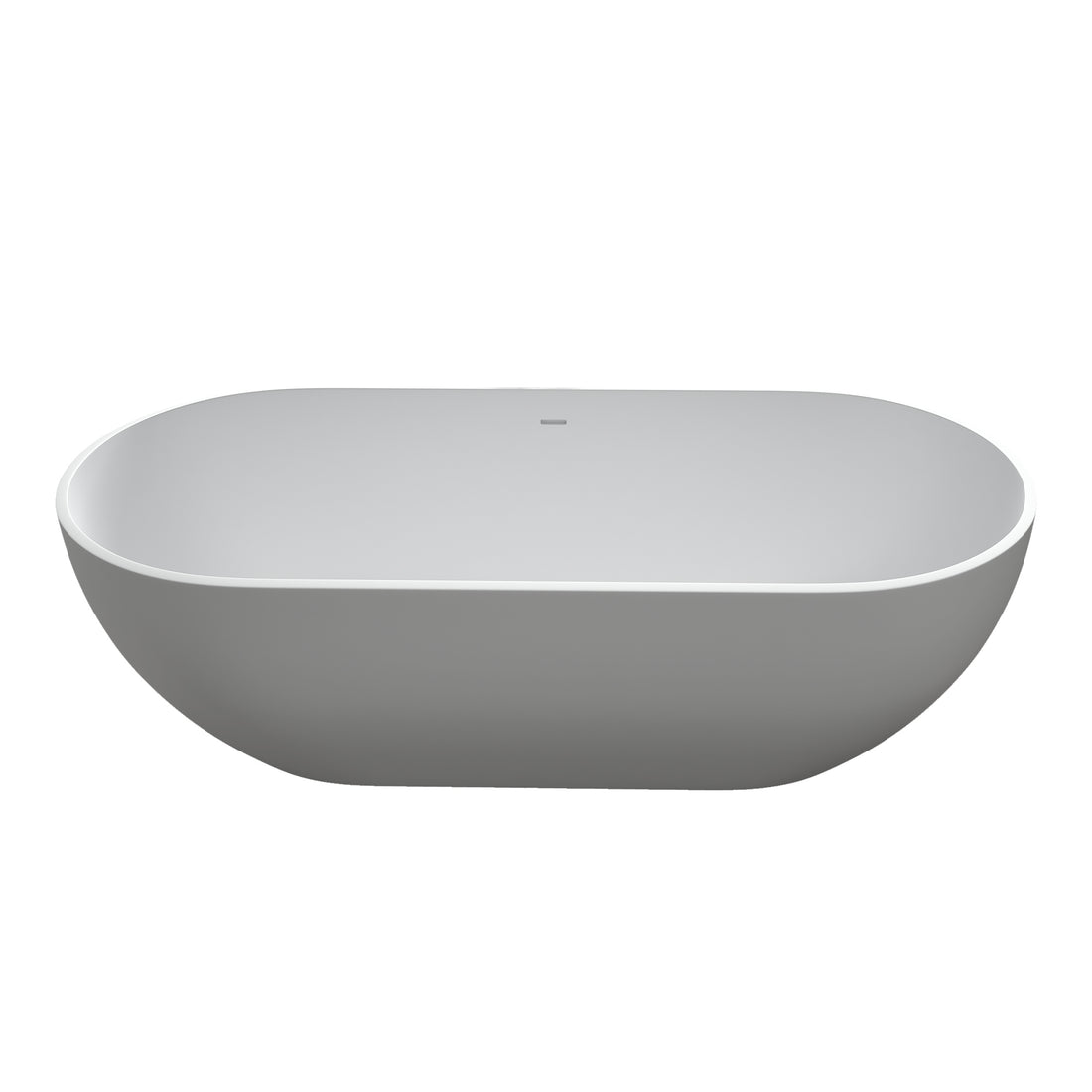 69Inch Solid Surface Bathtub For Bathroom White Oval Bathroom Freestanding Tubs Matte 61 69 In Modern Soaking Center Solid Surface Solid Surface