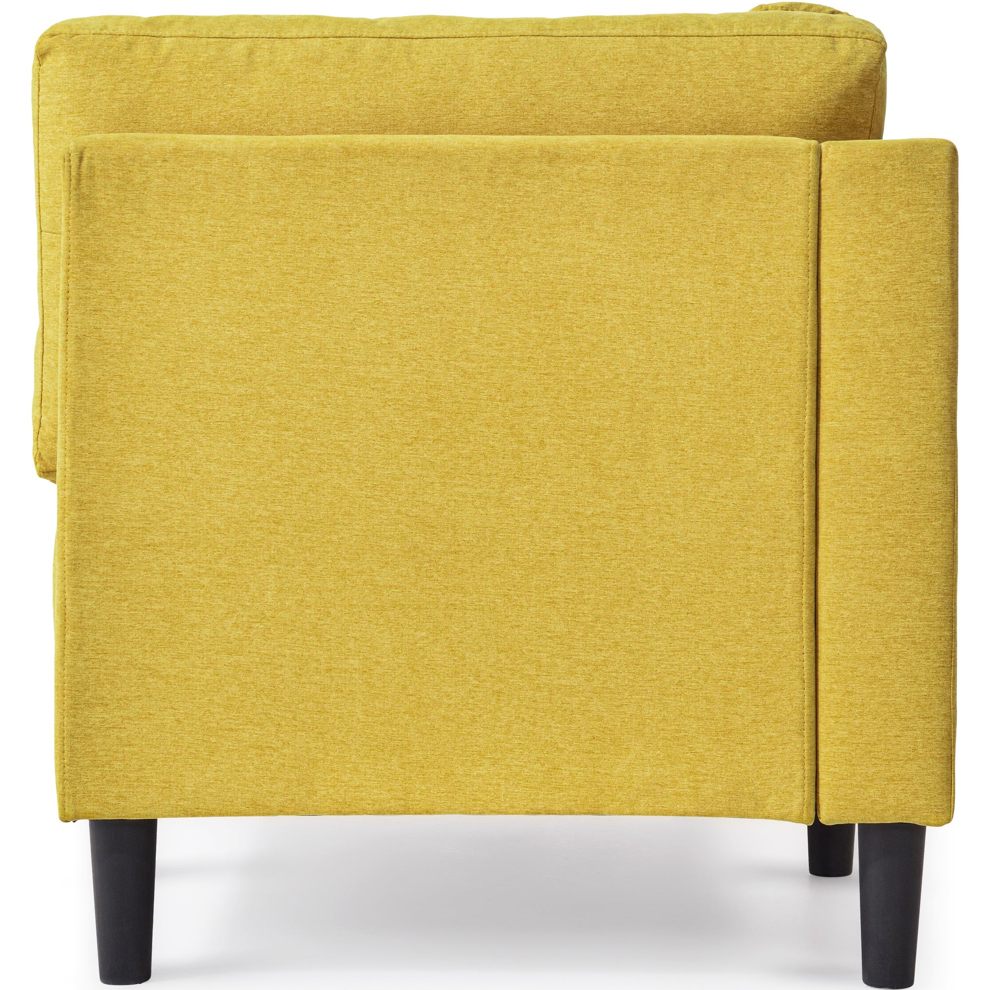 Video 65" Mid Century Modern Fabric Corner Lounge Chair, Upholstered Indoor Chaise Lounge For Bedroom,Office,Small Living Room & Apartment Yellow Fabric Fabric