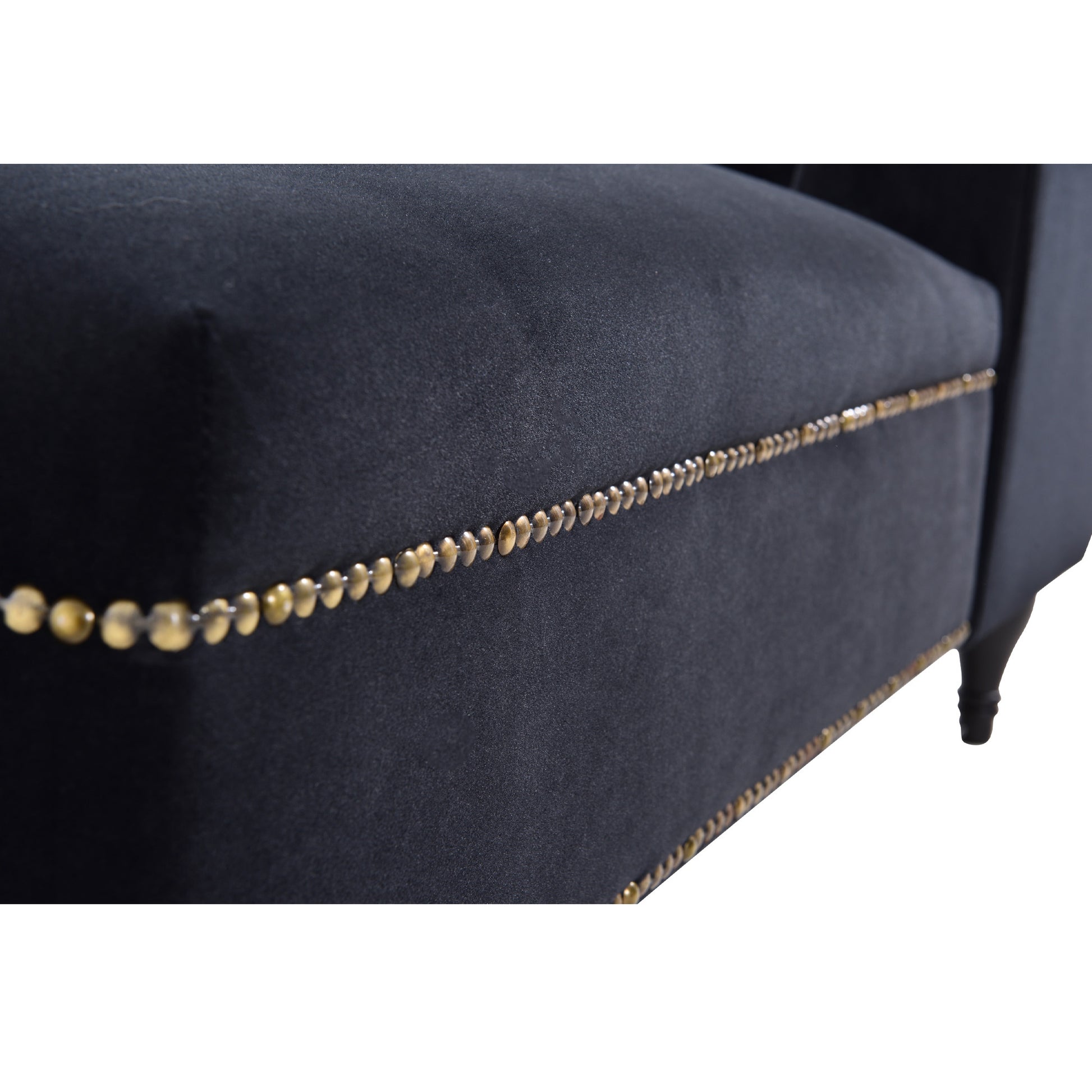 Video 58''Velvet Chaise Lounge,Button Tufted Right Arm Facing Lounge Chair With Trim & Solid Wood Legs For Living Room Or Office,Sleeper Lounge Sofa Style Of Wf284880Aab Black Fabric Velvet