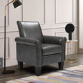 Accent Chairs, Comfy Sofa Chair, Armchair For Reading, Living Room, Bedroom, Office,Waiting Room, Pu Leather, Dark Grey Grey Foam Upholstered