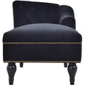 Video 58''Velvet Chaise Lounge,Button Tufted Right Arm Facing Lounge Chair With Trim & Solid Wood Legs For Living Room Or Office,Sleeper Lounge Sofa Style Of Wf284880Aab Black Fabric Velvet