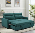 3 In 1 Convertible Sleeper Sofa Bed, Modern Fabric Loveseat Futon Sofa Couch W Pullout Bed, Small Beautiful Seat Lounge Sofa W Reclining Backrest, Furniture For Living Room,Green Green Foam Upholstered