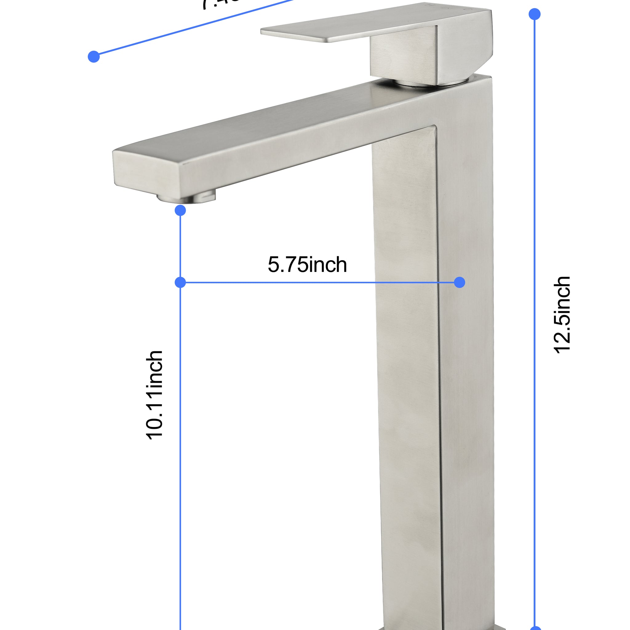 Waterfall Spout Bathroom Faucet,Single Handle Bathroom Vanity Sink Faucet Brushed Nickel Stainless Steel