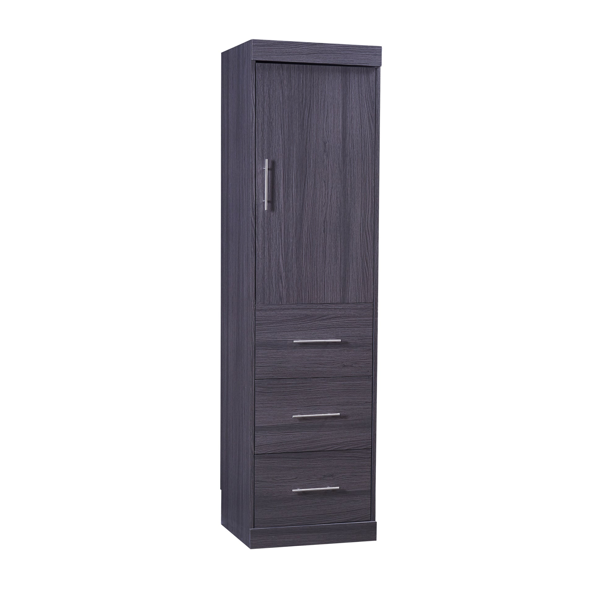 Full Size Murphy Bed With Wardrobe And Drawers, Storage Bed, Can Be Folded Into A Cabinet, Gray Gray Pine