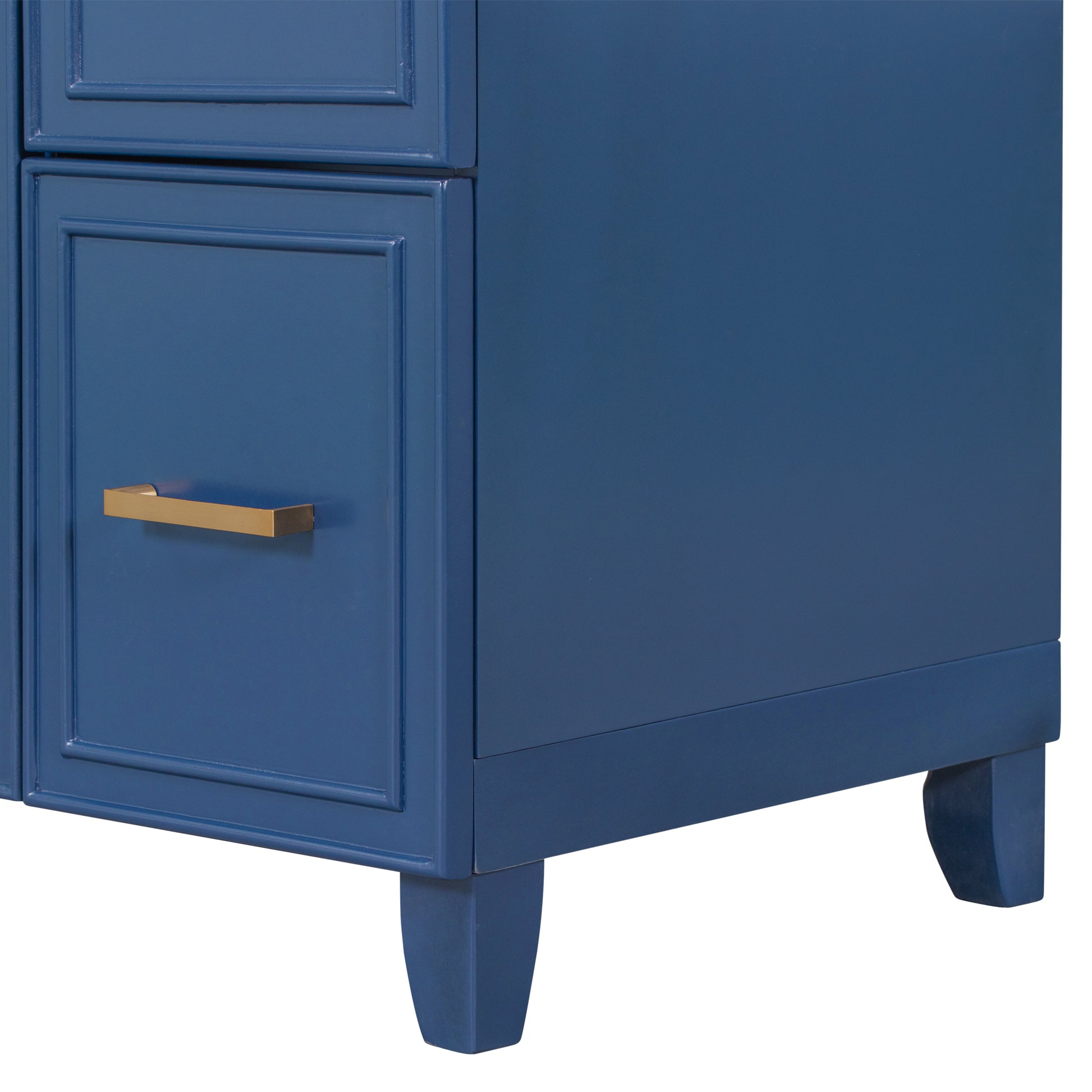 Cabinet Only 36" Bathroom Vanity Blue Navy Blue Solid Wood Mdf