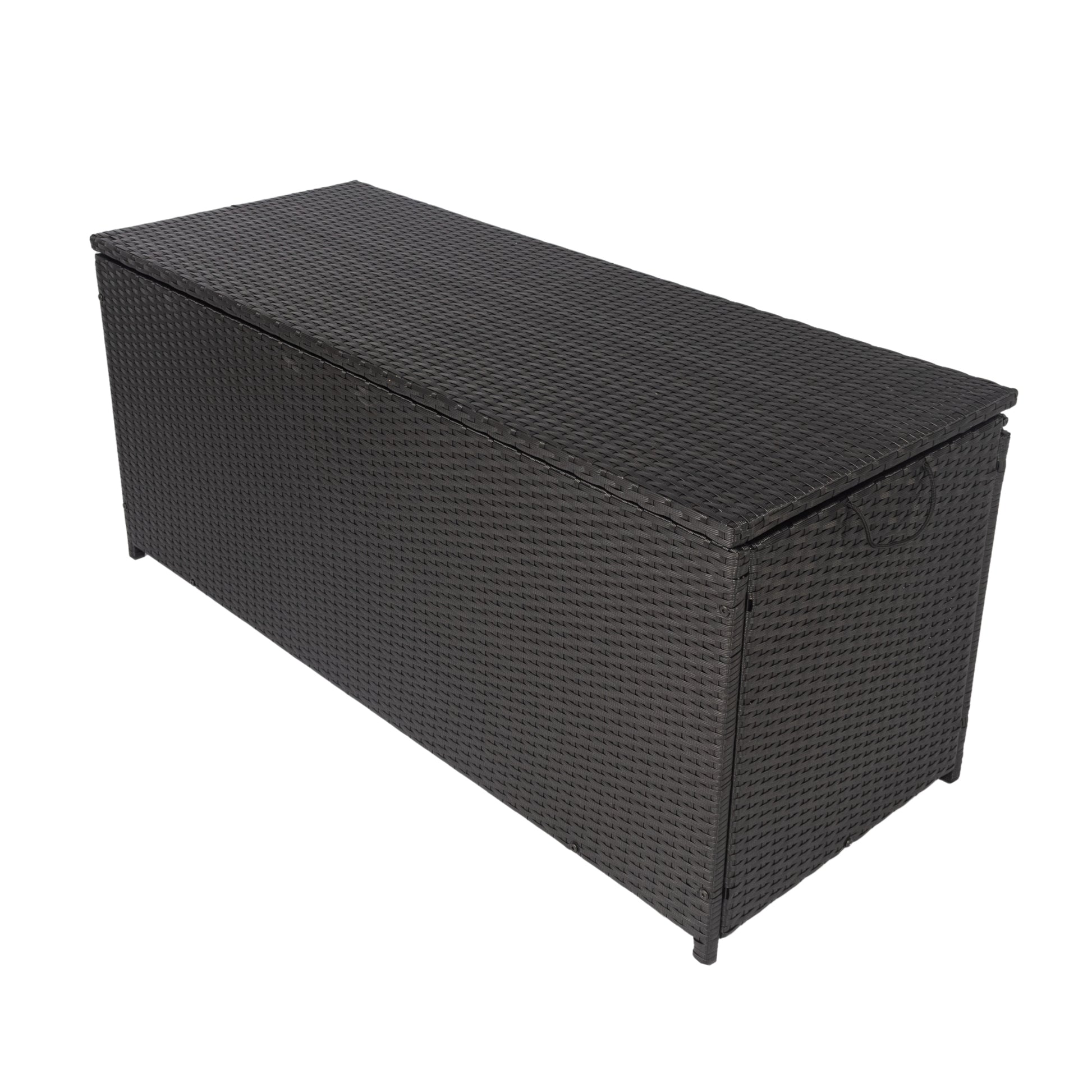 Outdoor Storage Box, 113 Gallon Wicker Patio Deck Boxes With Lid, Outdoor Cushion Storage Container Bin Chest For Kids Toys, Pillows, Towel Black No Sectional Black Rust Resistant Frame Water Resistant Cushion Garden & Outdoor American Traditional