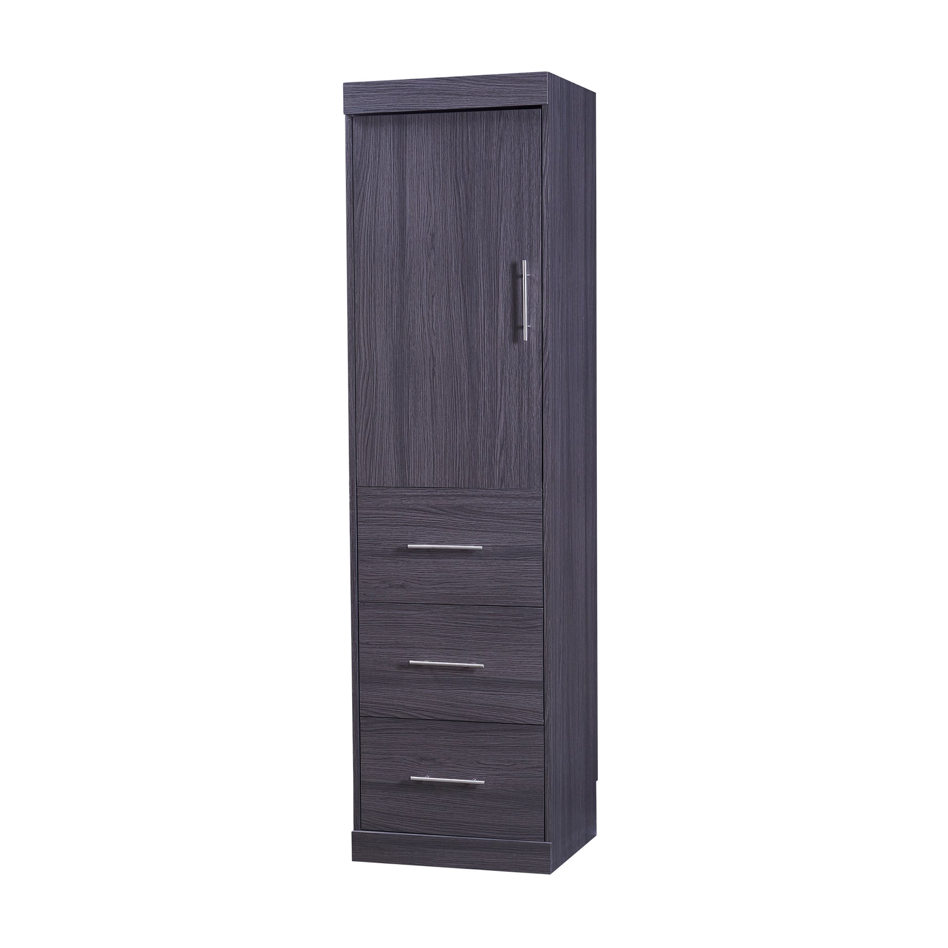 Full Size Murphy Bed With Wardrobe And Drawers, Storage Bed, Can Be Folded Into A Cabinet, Gray Gray Pine