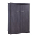 Full Size Murphy Bed With Wardrobe And Drawers, Storage Bed, Can Be Folded Into A Cabinet, Gray Gray Pine