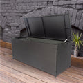 Outdoor Storage Box, 113 Gallon Wicker Patio Deck Boxes With Lid, Outdoor Cushion Storage Container Bin Chest For Kids Toys, Pillows, Towel Black No Sectional Black Rust Resistant Frame Water Resistant Cushion Garden & Outdoor American Traditional