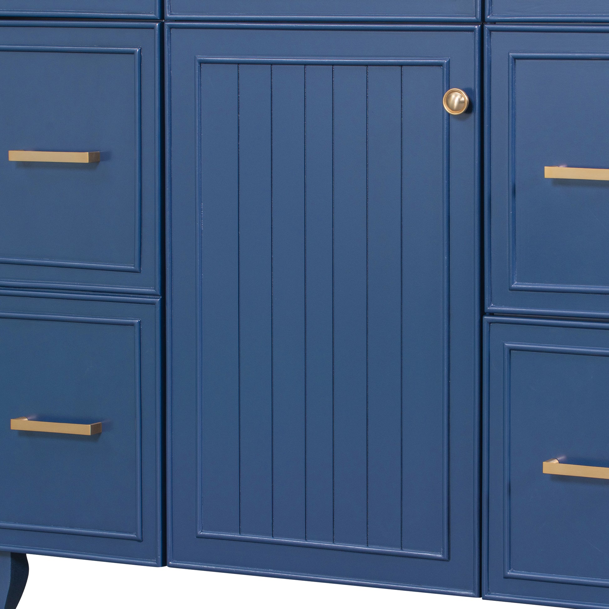 Cabinet Only 36" Bathroom Vanity Blue Navy Blue Solid Wood Mdf