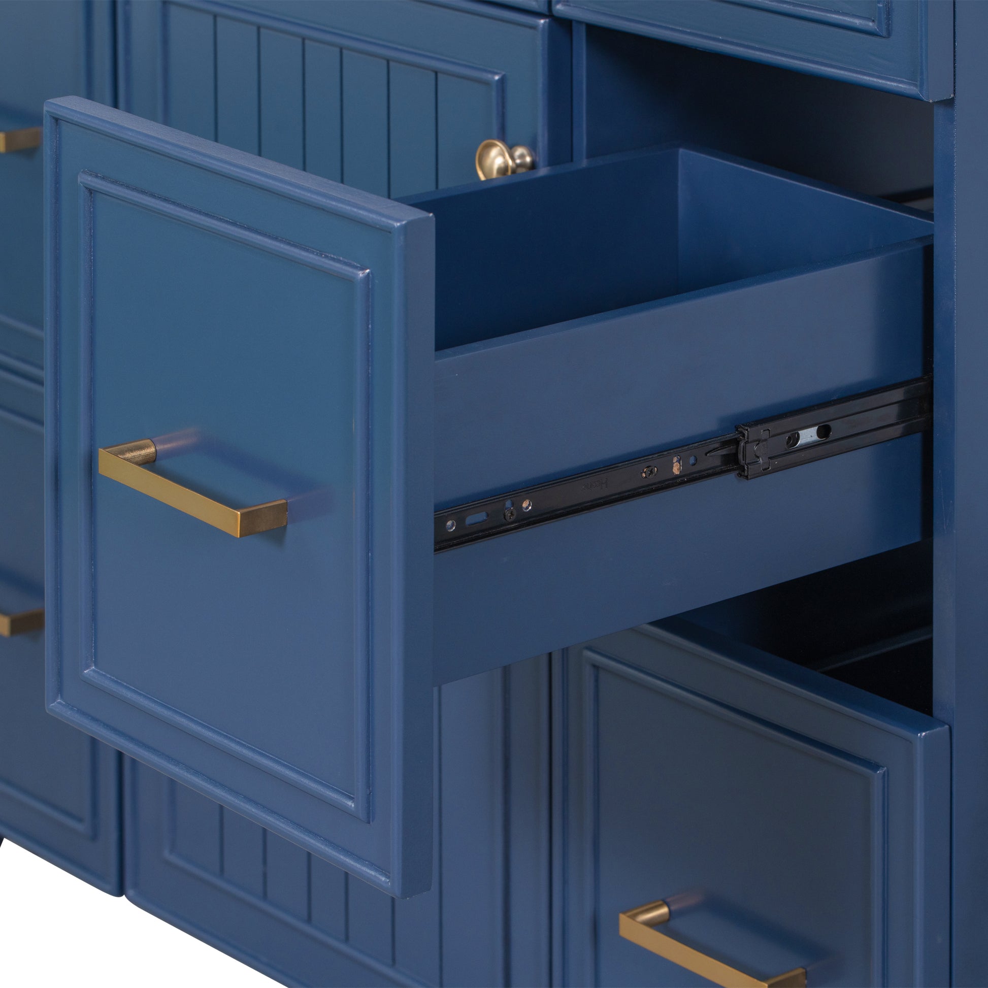 Cabinet Only 36" Bathroom Vanity Blue Navy Blue Solid Wood Mdf