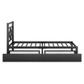 Metal Platform Bed With 2 Drawers, Twin Black Black Metal