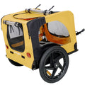 Yellow Outdoor Heavy Duty Foldable Utility Pet Stroller Dog Carriers Bicycle Trailer Yellow Oxford Fabric Steel