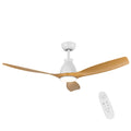 52 In.Intergrated Led Ceiling Fan With Antique Brown Wood Graiin Blade White Walnut Abs