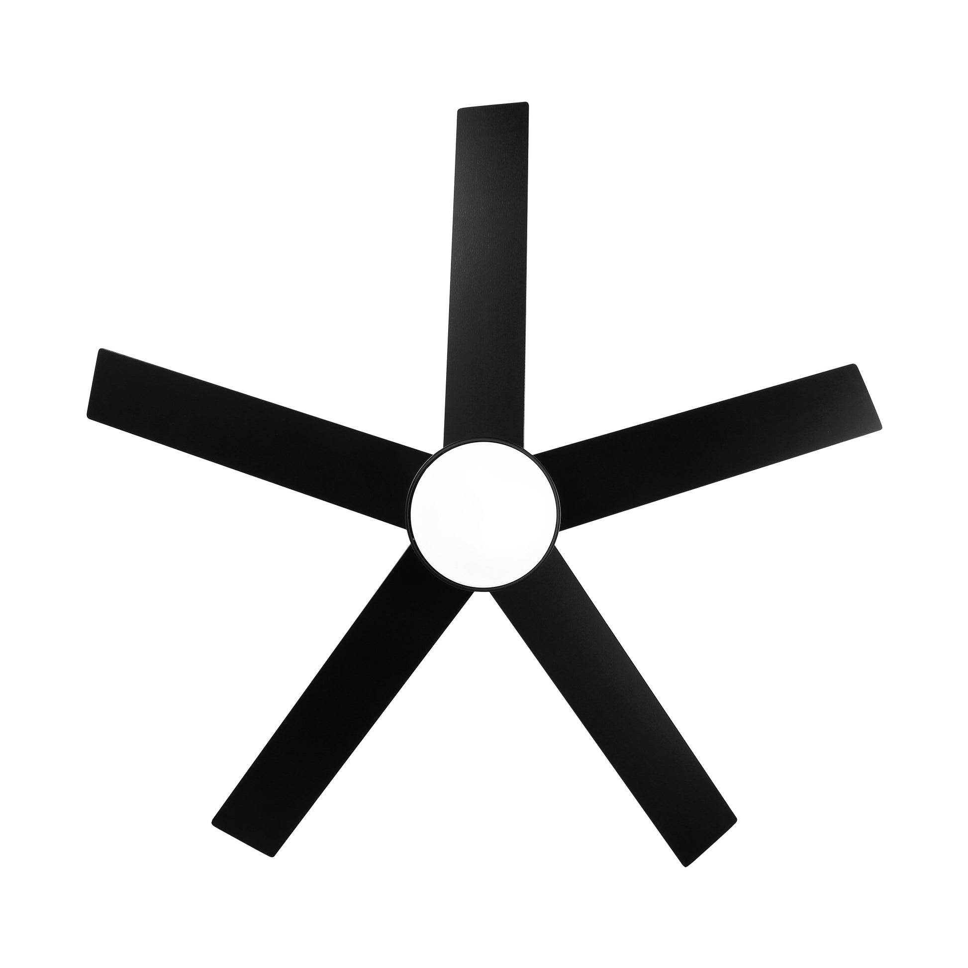 52" Integrated Led Light Matte Black Blade Ceiling Fan With Remote Control Matte Black Plywood