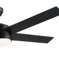 52 Inch Indoor 5 Plywood Black Ceiling Fan With Light Matte Black American Traditional,Farmhouse Steel Plywood